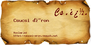 Csucsi Áron névjegykártya