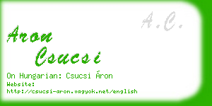 aron csucsi business card
